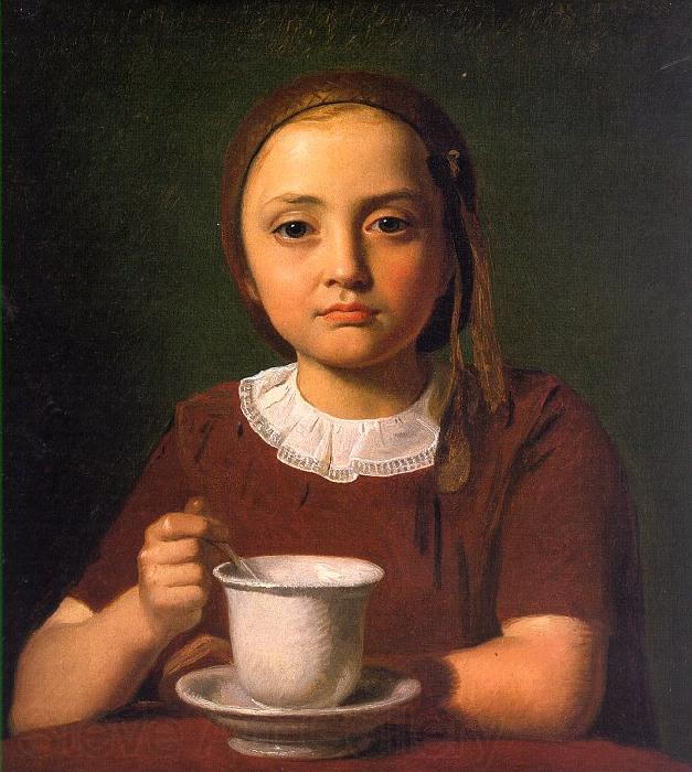 Constantin Hansen Little Girl with a Cup France oil painting art